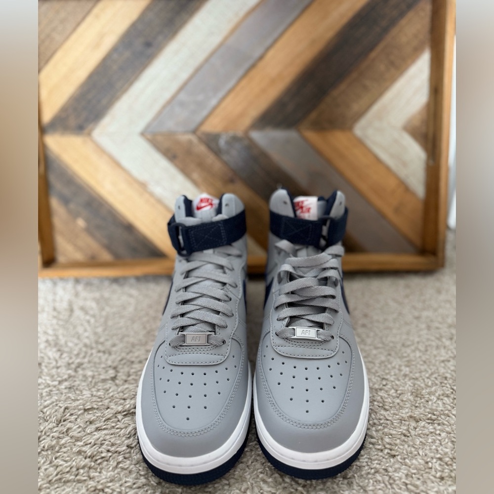 NIKE Air Force 1 “NEW ENGLAND" Women’s shoes-Wolf Grey & College Navy - Picture 3 of 7